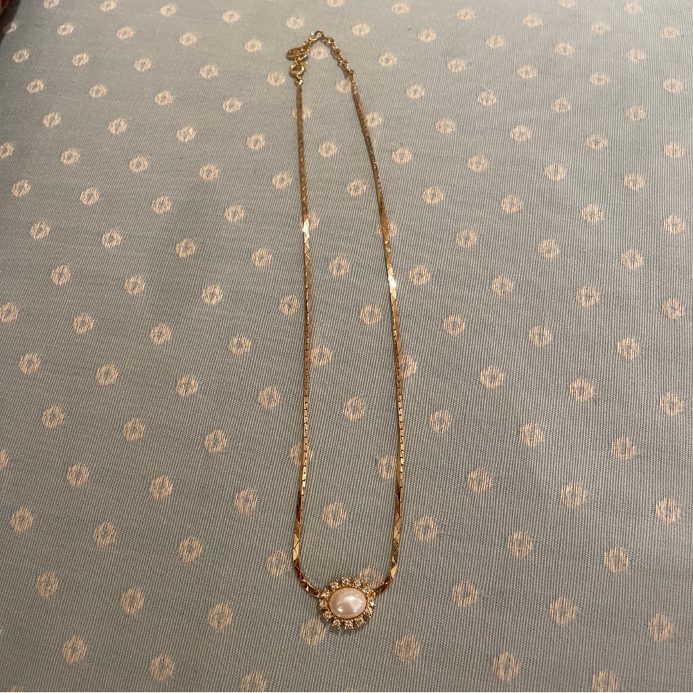Christian Dior Gold Pearl Diamond Charm Necklace - Picture 10 of 10
